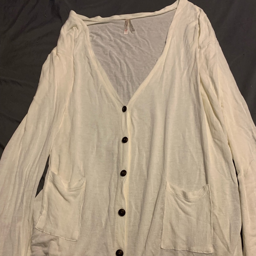 White cardigan